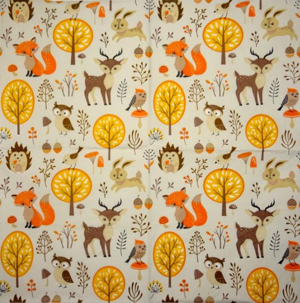 054 Tiere Herbst - 3-lagig - CS